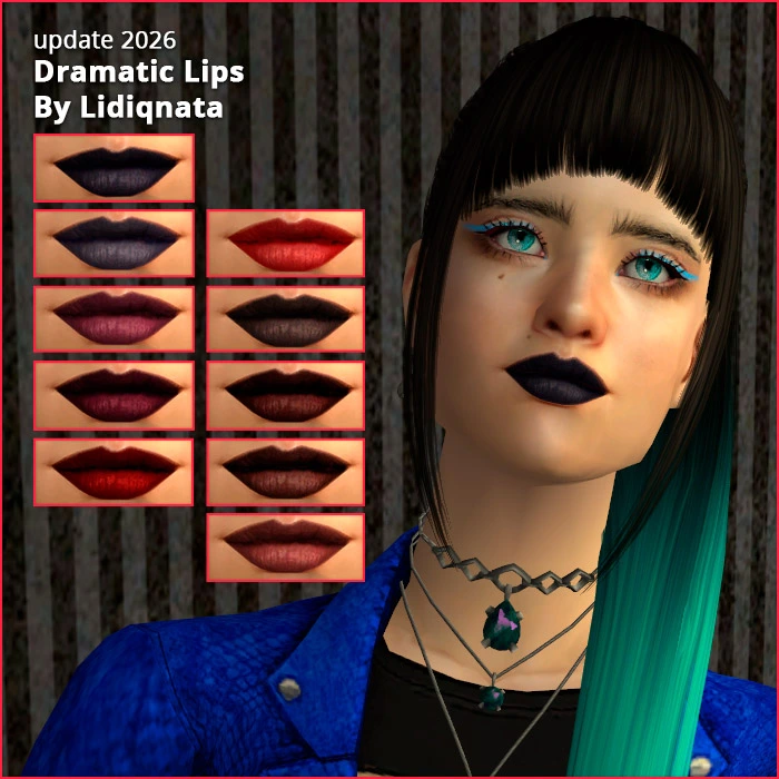 dramatic lips by lidiqnata for sims 2